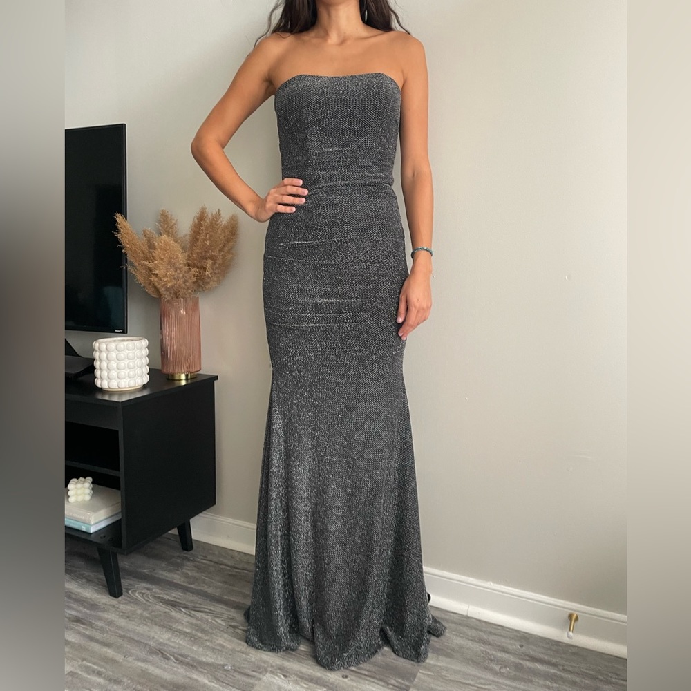 Jovani Black Strapless Evening Gown